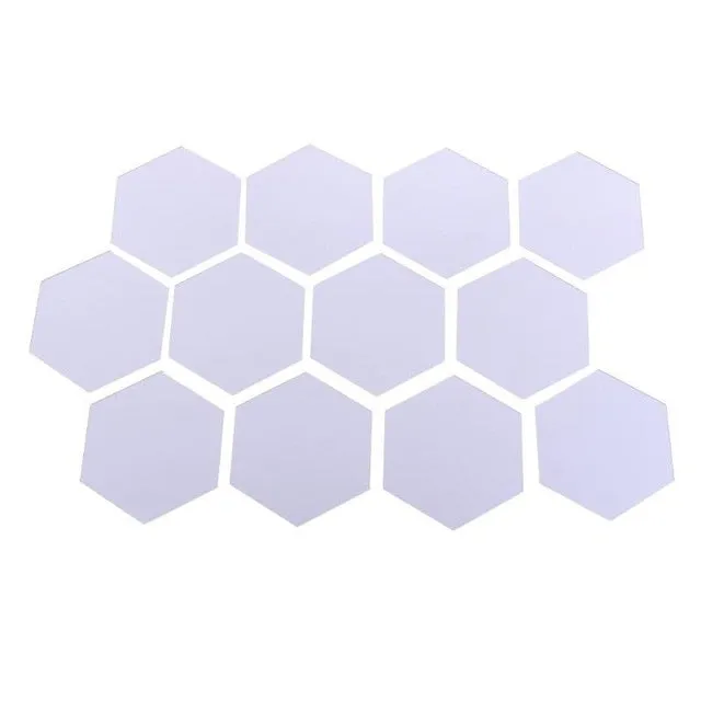 12Pcs 3D Hexagon Acrylic Mirror Wall Stickers DIY Art Wall Decor Stickers Home Decor Living Room Mirrored Decorative Sticker