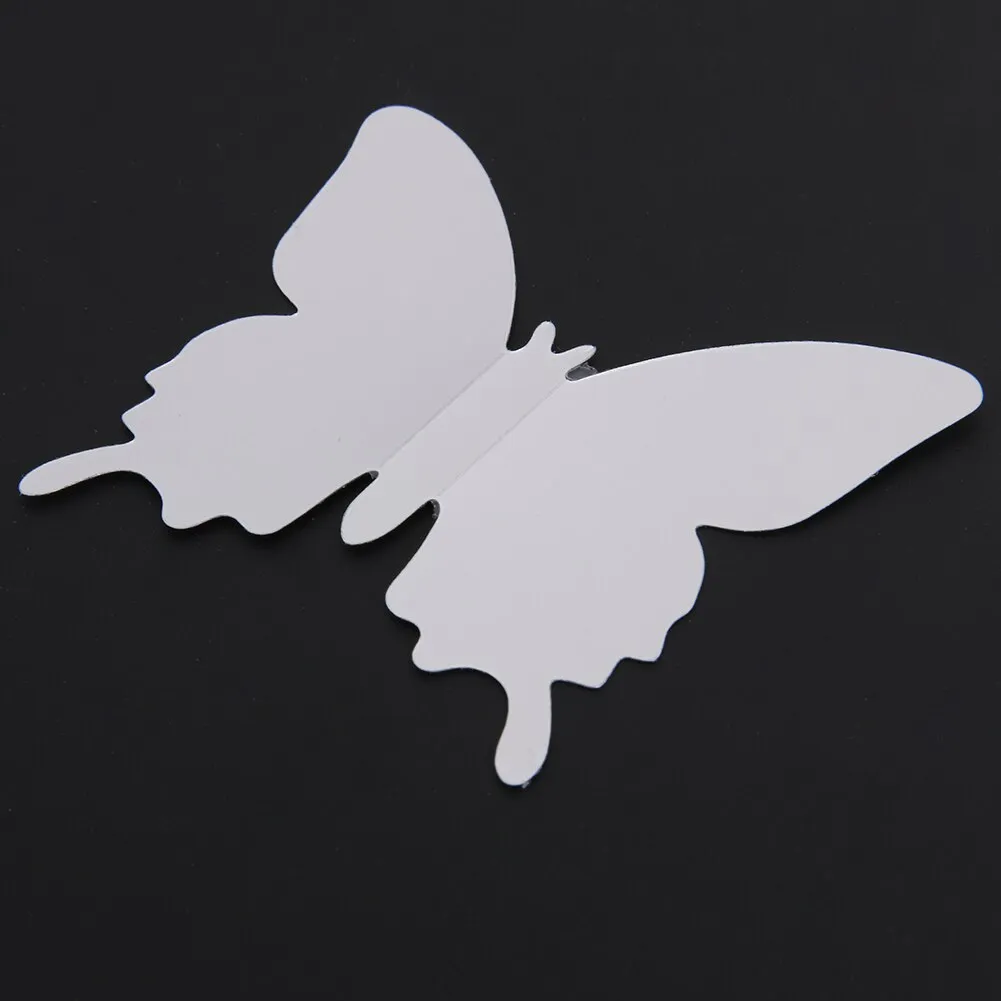 12Pcs/lot 3D Mirror Wall Stickers Butterflies Decoration PVC Art Sticker Living Room Bedroom Adhesive Wall Pappers