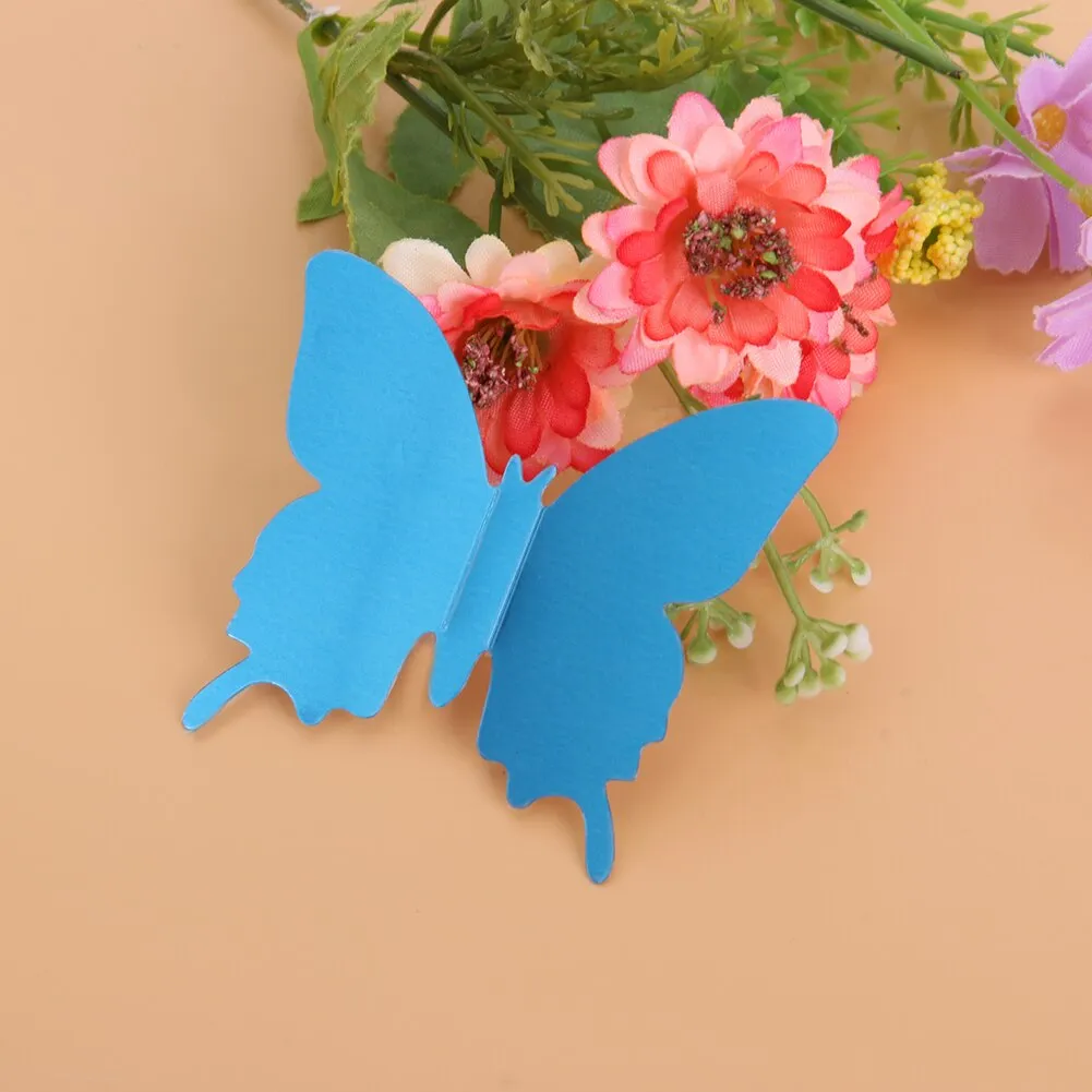12Pcs/lot 3D Mirror Wall Stickers Butterflies Decoration PVC Art Sticker Living Room Bedroom Adhesive Wall Pappers