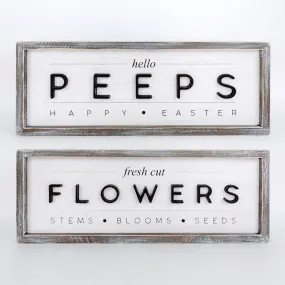 Adams & Co. - Reversible Hello Peeps/Fresh Cut Flowers Sign