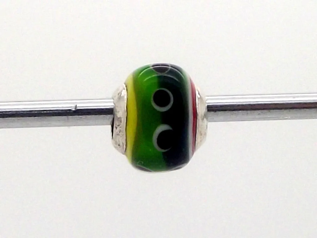 Charmlinks Green Patterned Square Bead