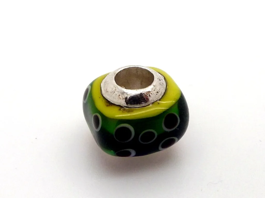 Charmlinks Green Patterned Square Bead