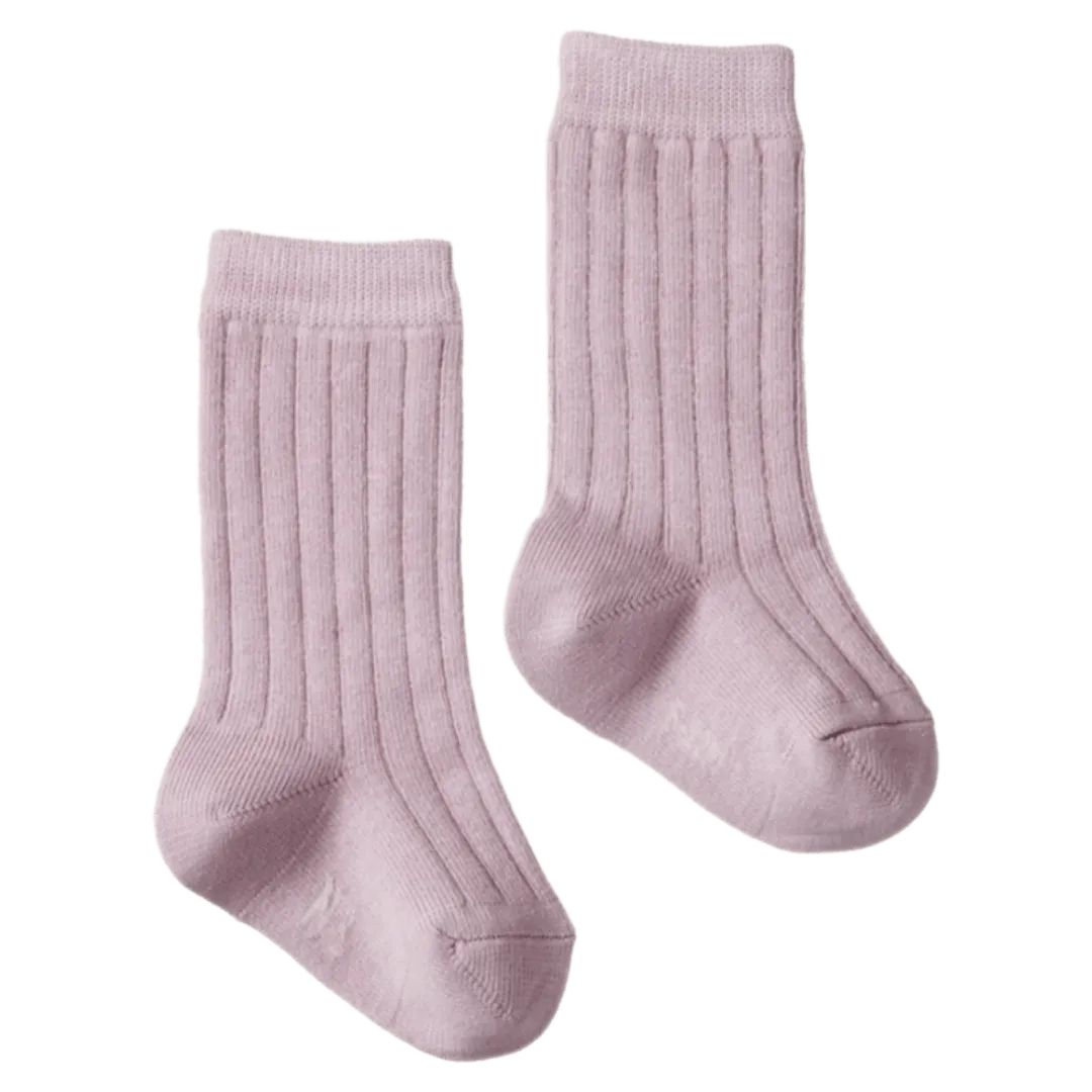 Cotton Rib Socks - Lilac