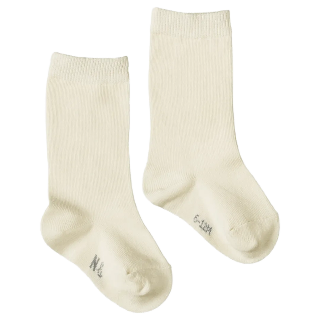 Cotton Rib Socks - Natural