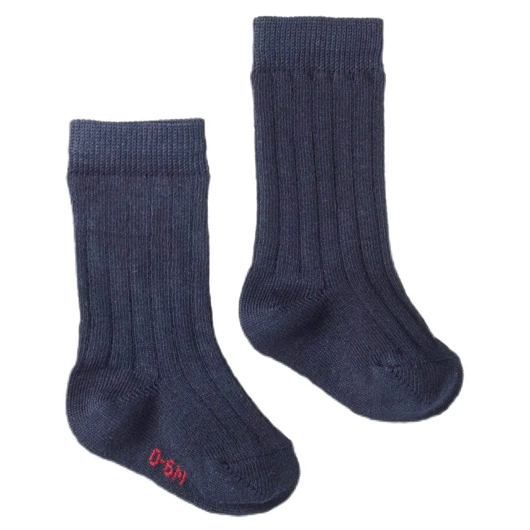 Cotton Rib Socks - Navy