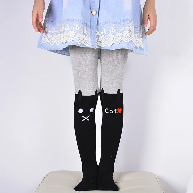 DreamShining Cartoon Cat Patchwork  Tights