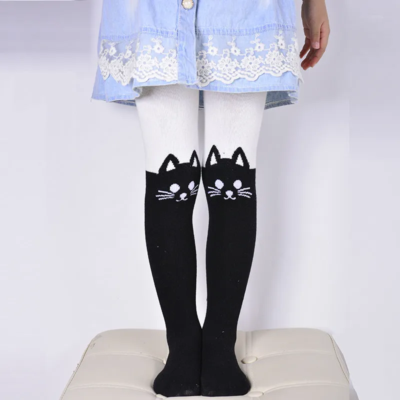 DreamShining Cartoon Cat Patchwork  Tights