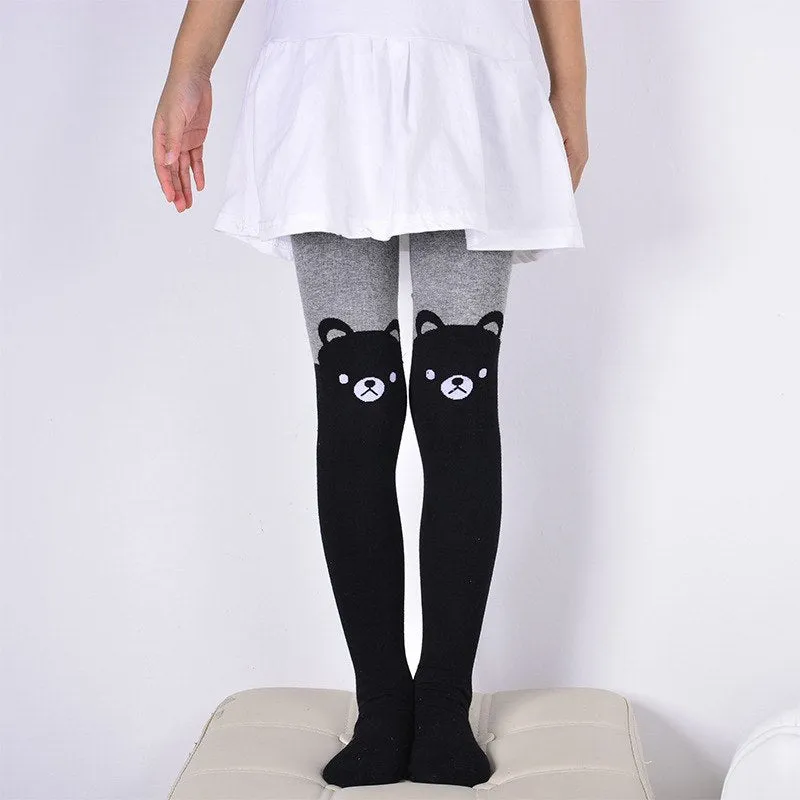 DreamShining Cartoon Cat Patchwork  Tights