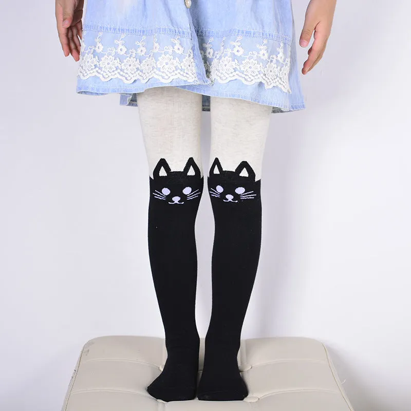 DreamShining Cartoon Cat Patchwork  Tights