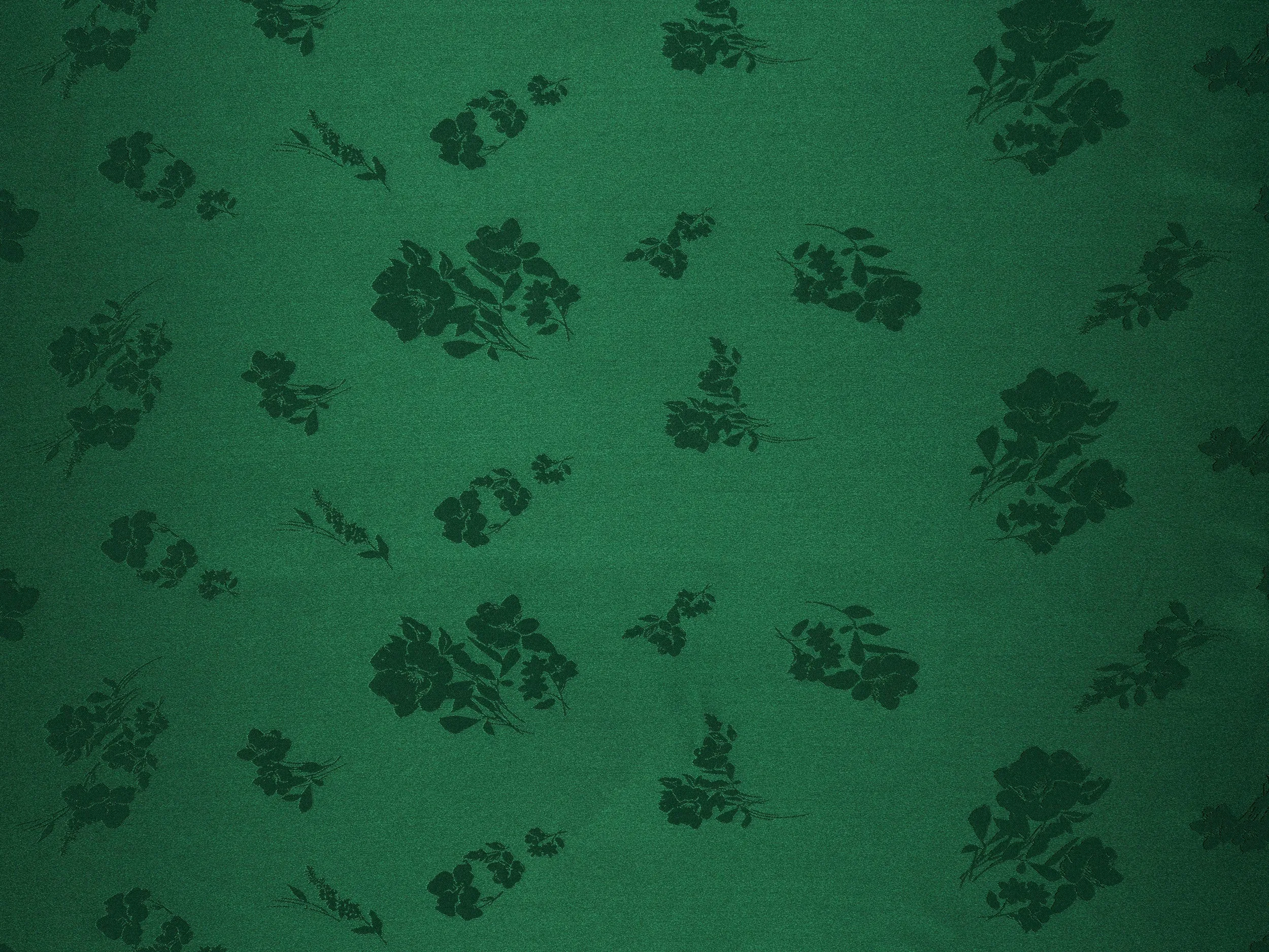 EMERALD lightweight silky jacquard satin -  fabric by the yard - Floral  jacquard pattern -