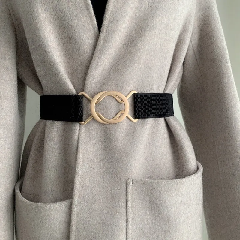 JuliaFashion - 2024 Women All-match Lady Dress Coat Sweater Decorative Waistband