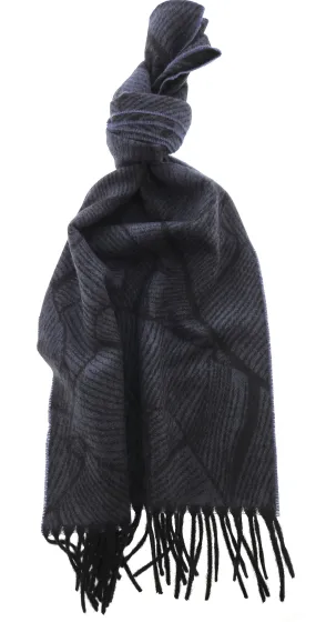 Lanvin Blue Patterned Pure Cashmere Scarf