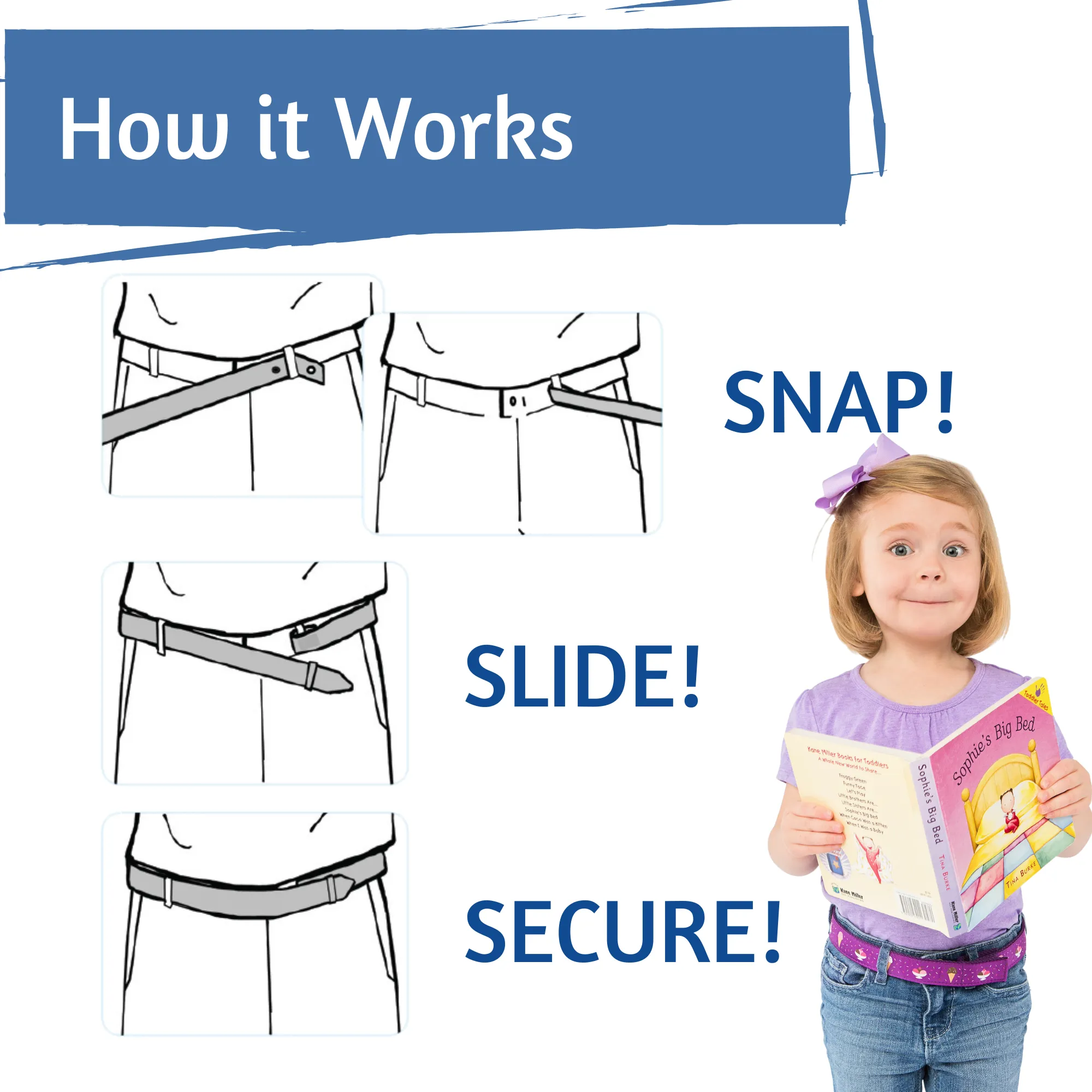 MYSELF BELTS - Rainbow Print Easy Velcro Belt For Toddlers/Kids