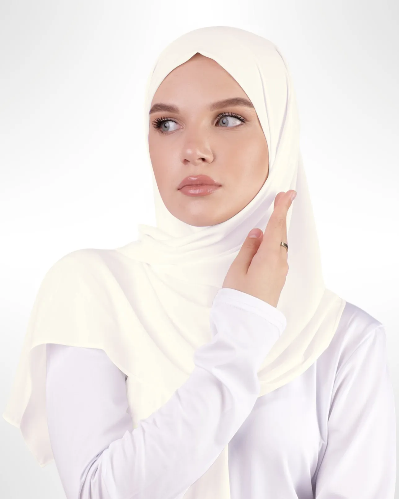 Premium Chiffon Hijab – Ivory