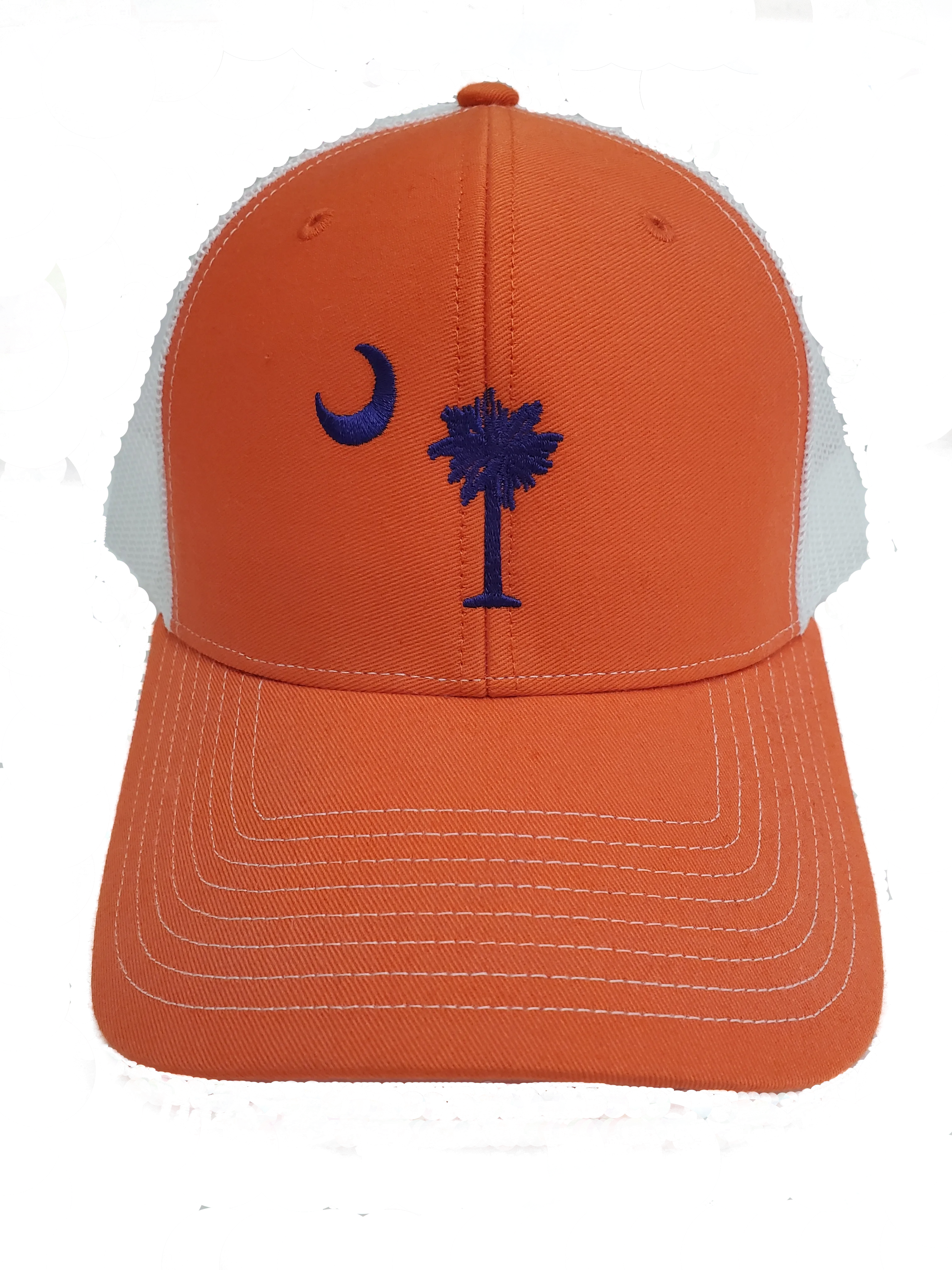 Richardson Clemson Snapback Trucker Cap Orange with Purple Palmetto