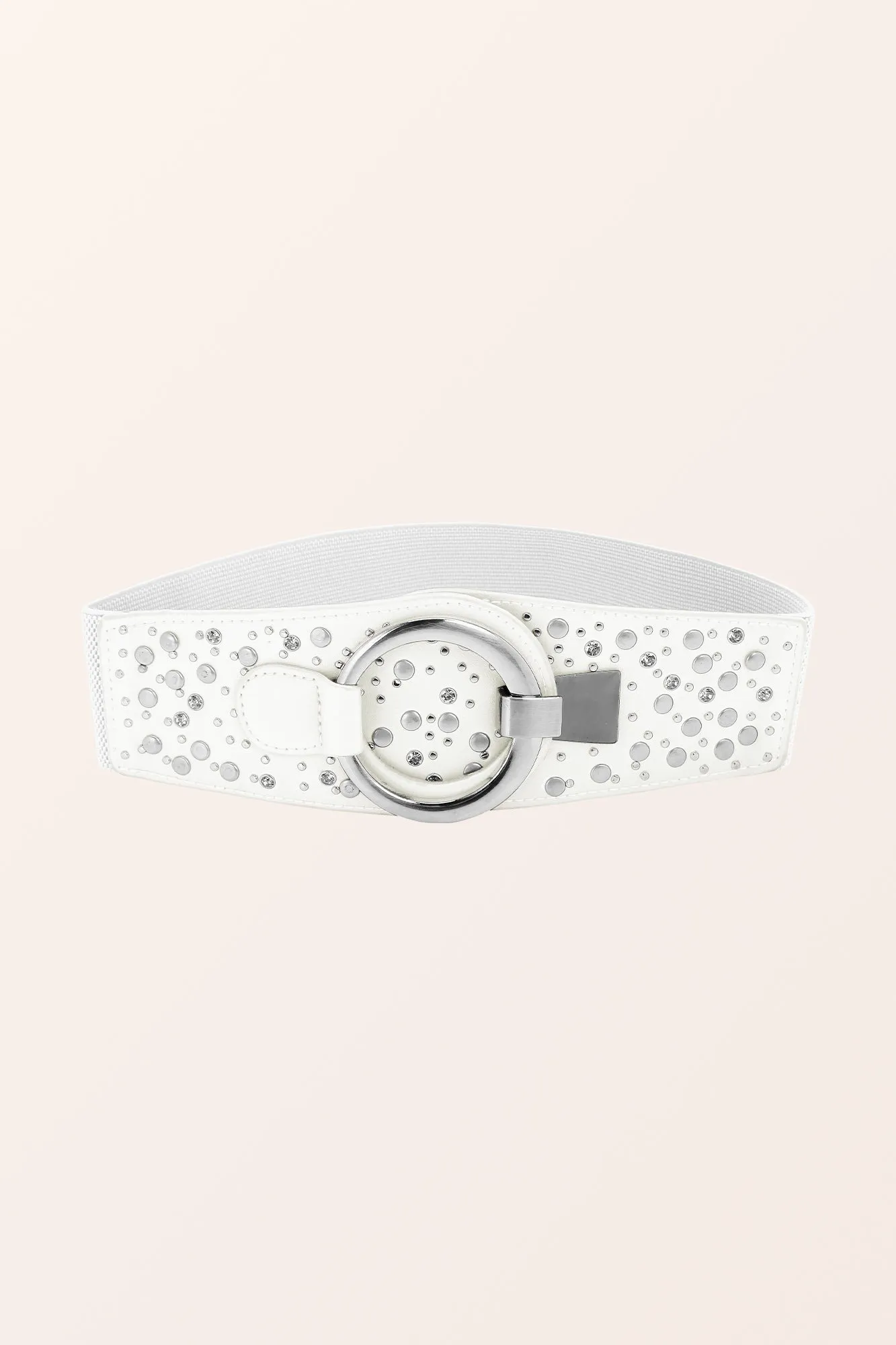 Ring Hook Buckle Belt - White