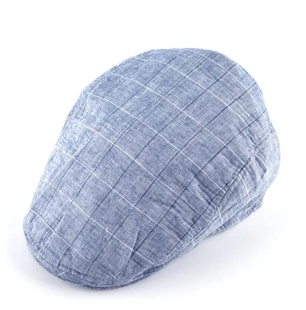 Spring And Autumn Plaid Berets Caps
