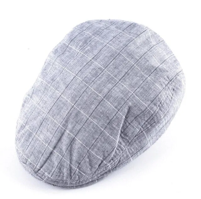 Spring And Autumn Plaid Berets Caps