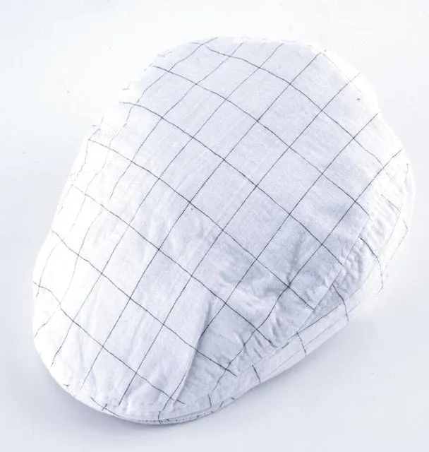 Spring And Autumn Plaid Berets Caps