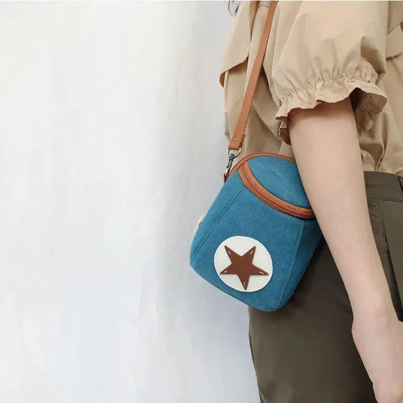UAKISS  -  2024 New Vintage Cell Phone Bags All Match Streetwear Star Mini Canvas Bag Casual Women Trendy Simple Y2k Ins Handbags Crossbody