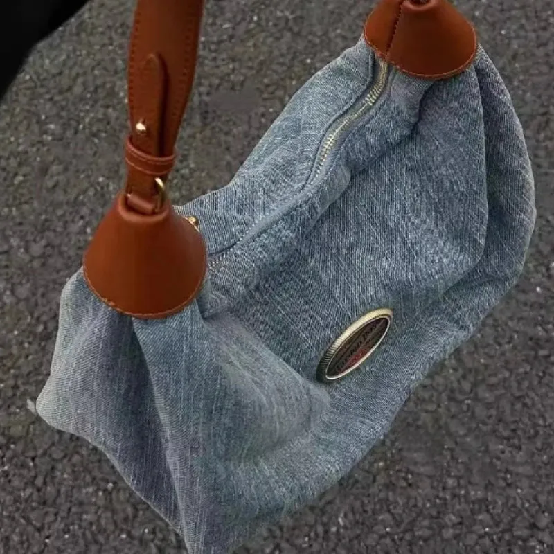 UAKISS  -  2024 New Y2k Aesthetic Denim Women's Handbags Casual All Match Streetwear Shoulder Bags Trendy Fashion Ins Female Underarm Bag