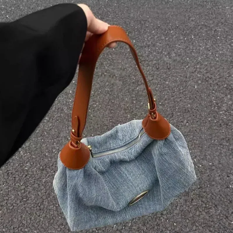 UAKISS  -  2024 New Y2k Aesthetic Denim Women's Handbags Casual All Match Streetwear Shoulder Bags Trendy Fashion Ins Female Underarm Bag