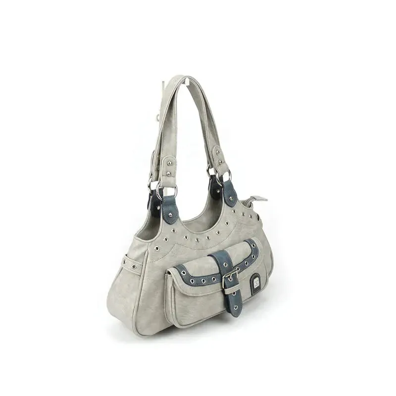 UAKISS  -  Fashion Patchwork Streetwear Shoulder Handbags Women Vintage Trendy All Match Underarm Bag 2024 Y2k Aesthetic Casual Tote Bags