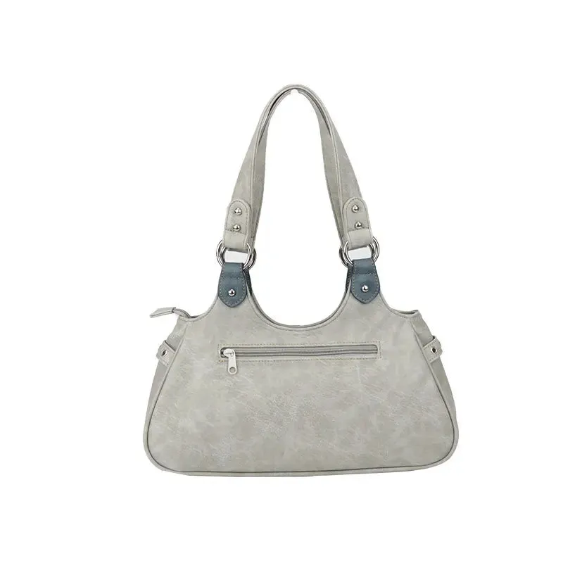 UAKISS  -  Fashion Patchwork Streetwear Shoulder Handbags Women Vintage Trendy All Match Underarm Bag 2024 Y2k Aesthetic Casual Tote Bags