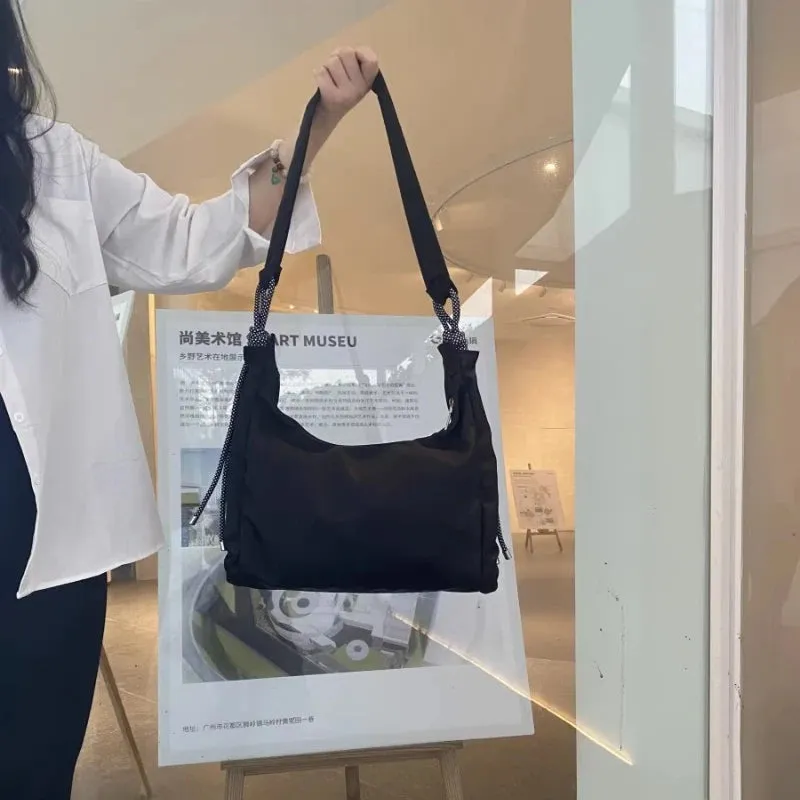 UAKISS  -  High-capacity Solid Simple Shoulder Bag Y2k Aesthetic Streetwear Trendy Crossbody Handbags Japanese Sweet Women Casual Tote Bags