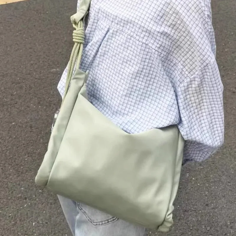 UAKISS  -  High-capacity Solid Simple Shoulder Bag Y2k Aesthetic Streetwear Trendy Crossbody Handbags Japanese Sweet Women Casual Tote Bags