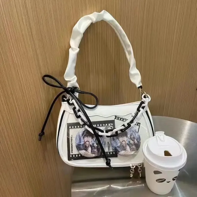 UAKISS  -  Sweet Y2k Aesthetic Lolita Ita Bags Transparent Fashion Trendy All Match Underarm Bag Women Chic Luxury Design Shoulder Handbags