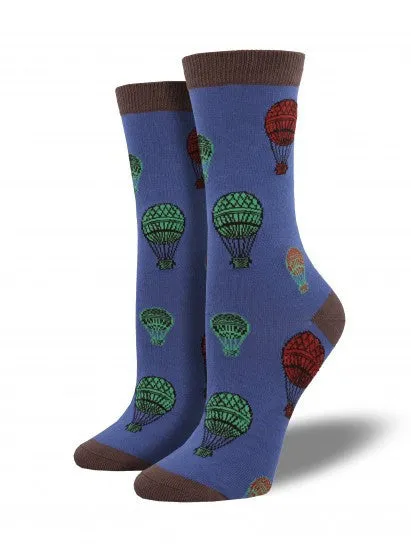 Vintage Hot Air Balloon Bamboo Socks (Women's)
